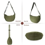 LOCCY Women's Half Moon Crossbody Shoulder Bag, Hobo Halfmoon Bag, Plain Nylon Crossbody Bag, Women's Half Moon Shoulder Bag wit - 이미지 6