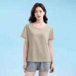 1+1스타일아유 여성 루즈핏 무지 반팔 티셔츠 요가운동 러닝 피트니스 통기성 속건 캐주얼 데일리룩 YG0136 - 이미지 4