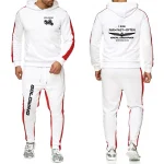 2024 Men Goldwing GL1800 Motocycles Tracksuit 까마귀 스웨터 및 스웨트 팬츠 2 피스 세트 러닝 봄 조깅 스포츠웨어 슈트 - 이미지 3