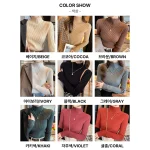 스타일아유 1+1 가을 겨울 반폴라 니트 심플 솔리드 슬림 골지 긴팔 이너 날씬해 보이는 상의 KN1749 - 이미지 4