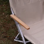 야외 접이식 의자 휴대용 편안한 알루미늄 합금 등받이 나무 팔 낚시 해변 여행 정원 파티오 캠핑 의자 - 이미지 4