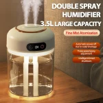 1PC 데스크탑 가습기 3.5L 대형 물 탱크 1-12 시간 타이머 기능 실내 가습을 위한 전 가구 가습기