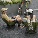 GERC 야외 캠핑 경량 사이클링 접이식 의자 성인 어린이 좌석 휴대용 스토리지 문 전술 의자 - 이미지 6