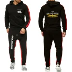 2024 Men Goldwing GL1800 Motocycles Tracksuit 까마귀 스웨터 및 스웨트 팬츠 2 피스 세트 러닝 봄 조깅 스포츠웨어 슈트