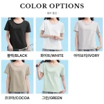 1+1스타일아유 여성 루즈핏 무지 반팔 티셔츠 요가운동 러닝 피트니스 통기성 속건 캐주얼 데일리룩 YG0136 - 이미지 5