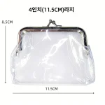 [현지배송]투명 수납 동전지갑 파우치 PVC 소재 선물 토트백 동전지갑 휴대용 미니 방수 화장품 보관 여행용 메이크업 가방 - 이미지 2