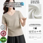 스타일아유 여성 심플 브이넥 정어깨 루즈핏 반팔 스포츠 티셔츠 요가복 YG0131 - 이미지 2