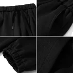 봄 가을 남성 정장 두꺼운 방한 방풍 후드 긴팔 바지 단색 캐주얼 스포츠 투피스 러닝 스포츠 세트 - 이미지 6