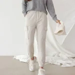 여성 카고 조거 패딩 바지 시보리 겨울 팬츠 골프 허리밴딩 - 이미지 2