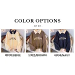 1+1스타일아유 여성용 폴로카라 맨투맨 빅사이즈 데일리 캐주얼 편한 빈티지 스웻셔츠 따뜻한 긴팔 오버핏 트레이닝 상의 TS3861 - 이미지 5