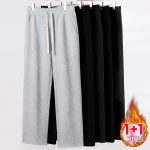 2장세트 스타일아유 겨울 남사 기모 트레이닝바지 츄리닝바지 컴포트 스트레이트 긴바지 일자바지 LP1176 - 이미지 2