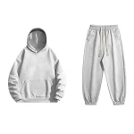 봄 가을 커플 캐주얼 스포츠 세트 편안한 러닝 피트니스 스포츠 커플 후드 긴팔 바지 솔리드 컬러 투피스 세트 - 이미지 3