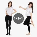 시크나인 여성 겨울 기모 타이즈 레깅스 3매 세트 유발 무발 블랙