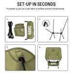 GERC 야외 캠핑 경량 사이클링 접이식 의자 성인 어린이 좌석 휴대용 스토리지 문 전술 의자 - 이미지 4