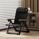 접이식 하이 백 안락 의자 의자 휴대용 조절 가능한 사무실 낮잠 의자 가정용 경량 라운지 침대 간편한 보관 소파