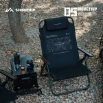 샤인트립 아웃도어 6단계 조절 접이식 휴대용 리클라이너 전술 캠핑 알루미늄 낚시 의자 점심 휴식용 리클라이너 - 이미지 4