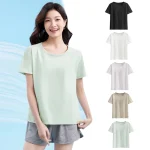 스타일아유 여성 라운드넥 루즈핏 요가복 반팔 스포츠 땀흡수 통풍잘되는 티셔츠 YG0132