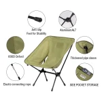 GERC 야외 캠핑 경량 사이클링 접이식 의자 성인 어린이 좌석 휴대용 스토리지 문 전술 의자 - 이미지 2