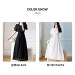 스타일아유 여성용 프렌치 무드 레이스 롱 원피스 우아한 분위기의 데일리 드레스 OP2176 - 이미지 5