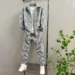 2025 신상 남성 캐주얼 패션 투피스 바지 세트, 스포티한 라펠 자카드 셔츠, 긴팔 봄가을 세트 - 이미지 3