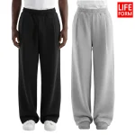 [라이프폼] 400g 고밀도 오버핏 와이드 원턱 트레이닝 팬츠 바지 남성 여성